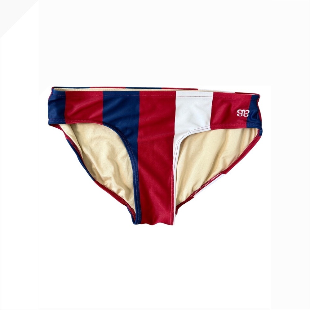 Albion Fit Bikini Bottom XS Red White Blue Colorblock Patriotic Swimwear